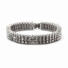 NEW QUALITY 0.5 CARAT WHITE GOLD PLATED 3 ROWS CUBIC STONE BRACELET SSB003S - Raonhazae